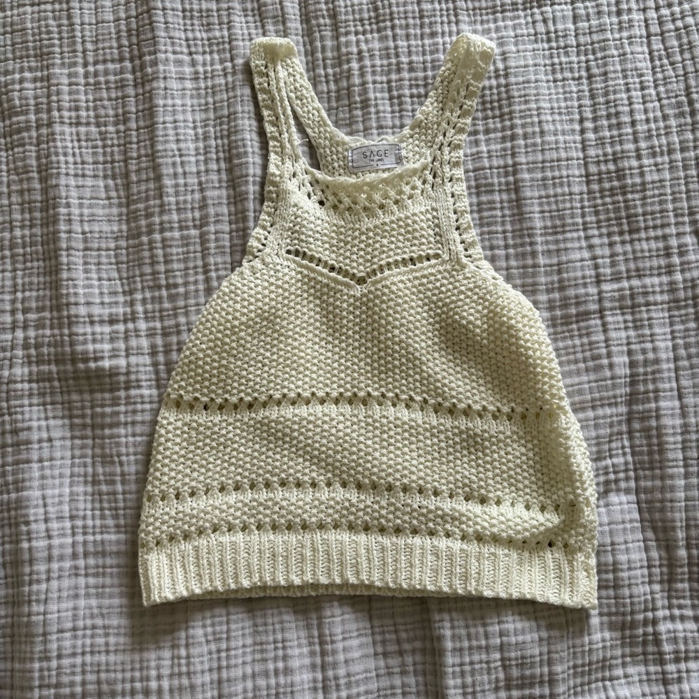 Sage Cream Knit Tank Top